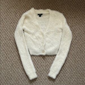 Cozy White Fuzzy Sweater